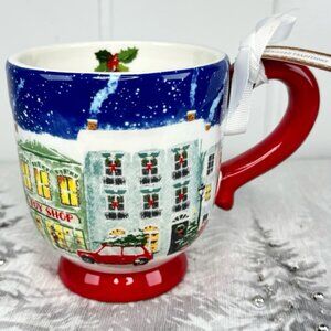 Potter’s Studio Holiday mug snowy village Toy Shop NWT